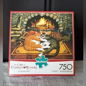 Cats Charles Wysocki All Burned Out 750 Jigsaw Puzzle, 2 Cats Napping